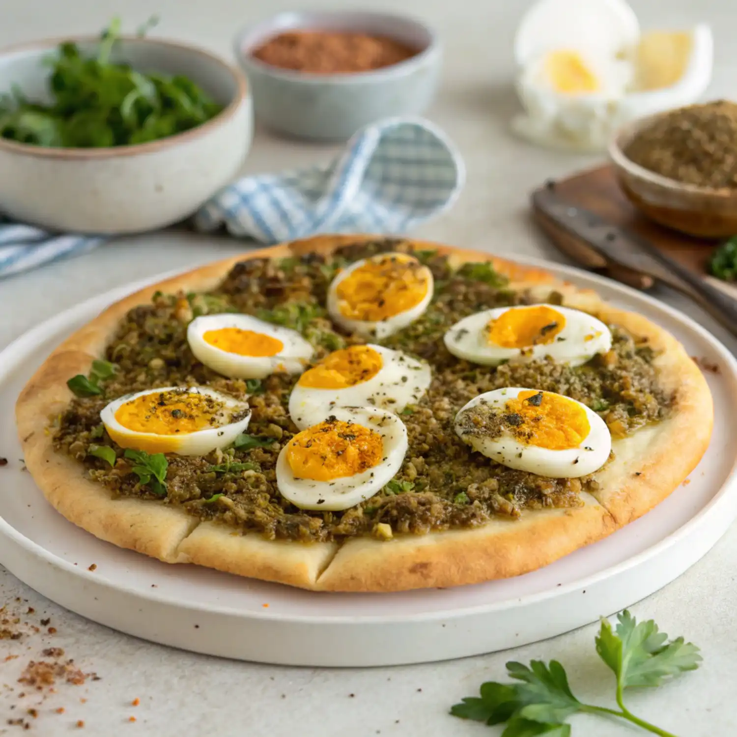 منقوشة الزعتر بالبيض